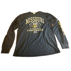 Missouri Tigers Football NCAA Black Long Sleeve T Shirt Mens L